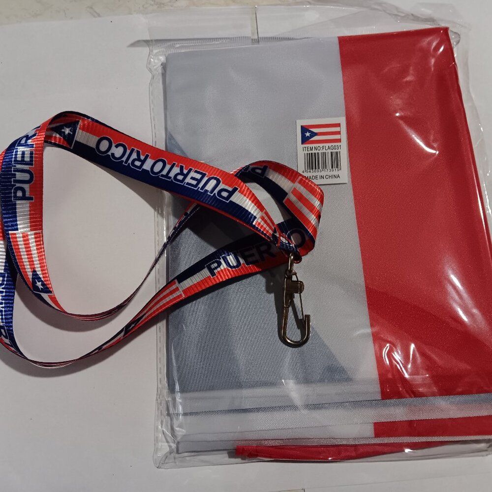 Puerto Rico BUNDLE Lanyard + 3x5 Flag